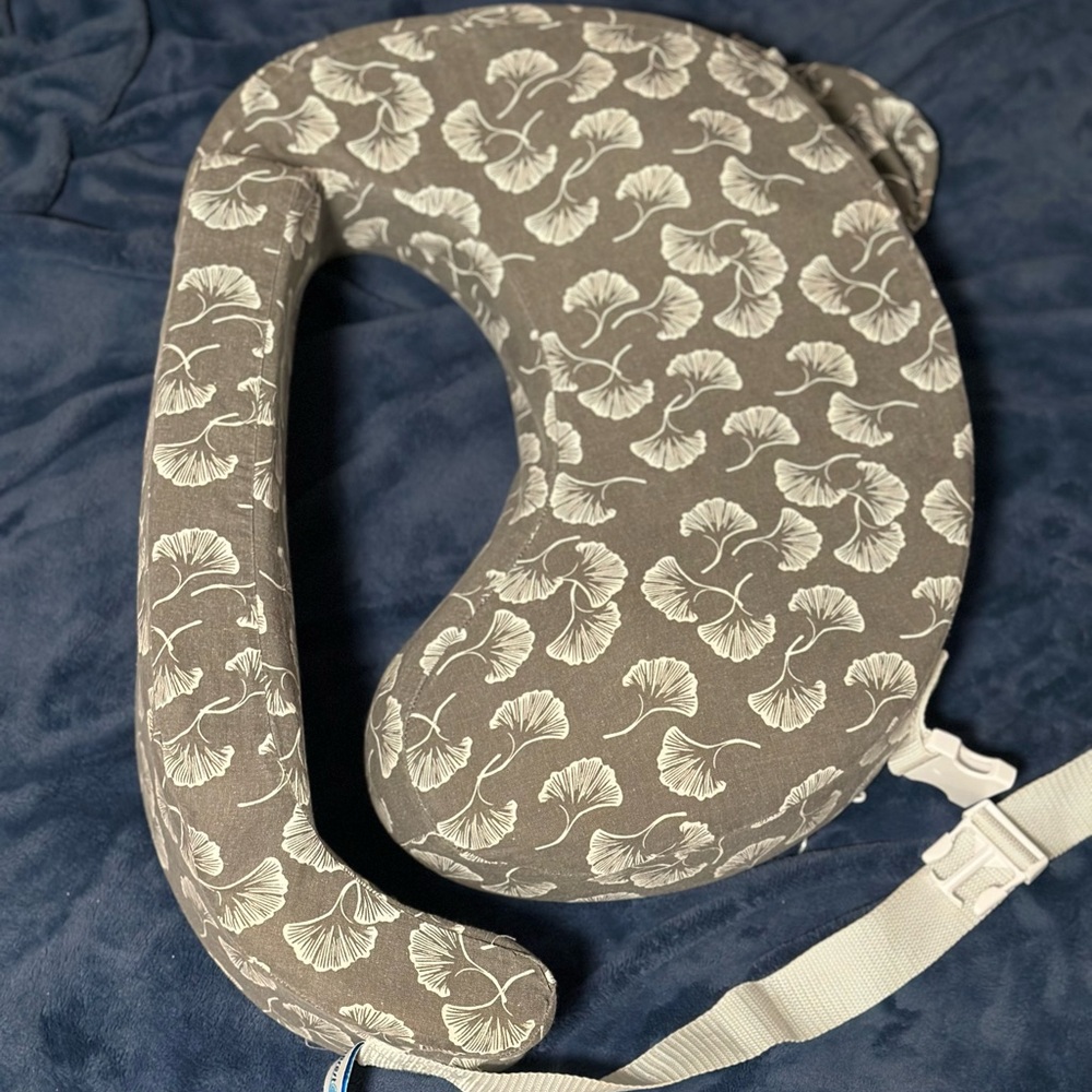 Gray Floral Nursing Pillow